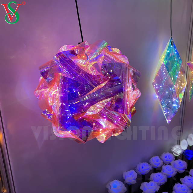 Pingente de fada brilhante LED luzes estrela de PVC para decoração suspensa ao ar livre