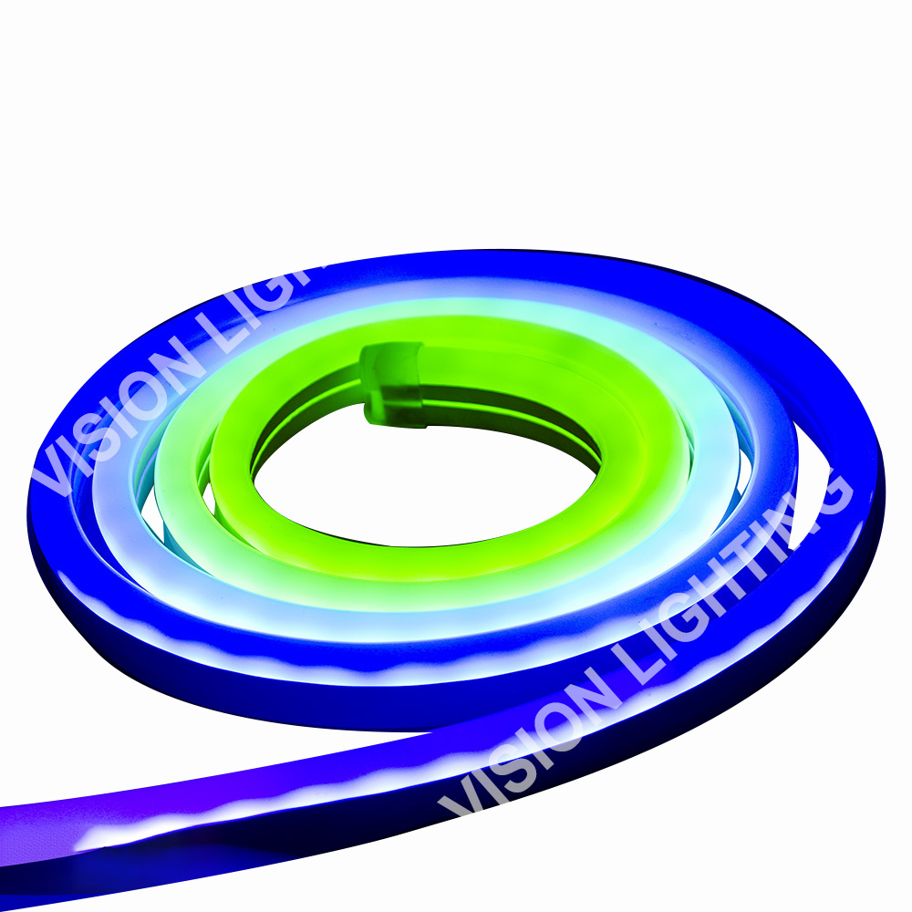 Decoração de paisagem ao ar livre de Natal DMX512 Programa endereçável luz de tira neon RGB inteligente