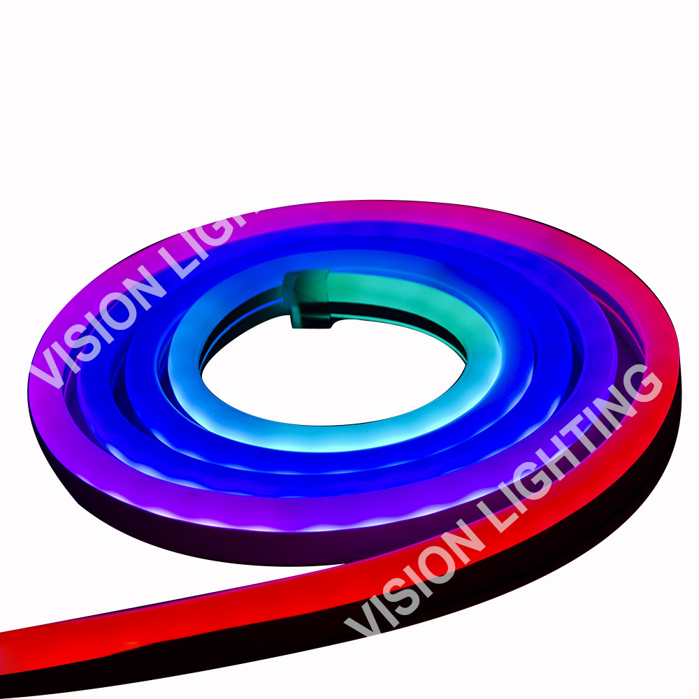 Decoração de paisagem ao ar livre de Natal DMX512 Programa endereçável luz de tira neon RGB inteligente