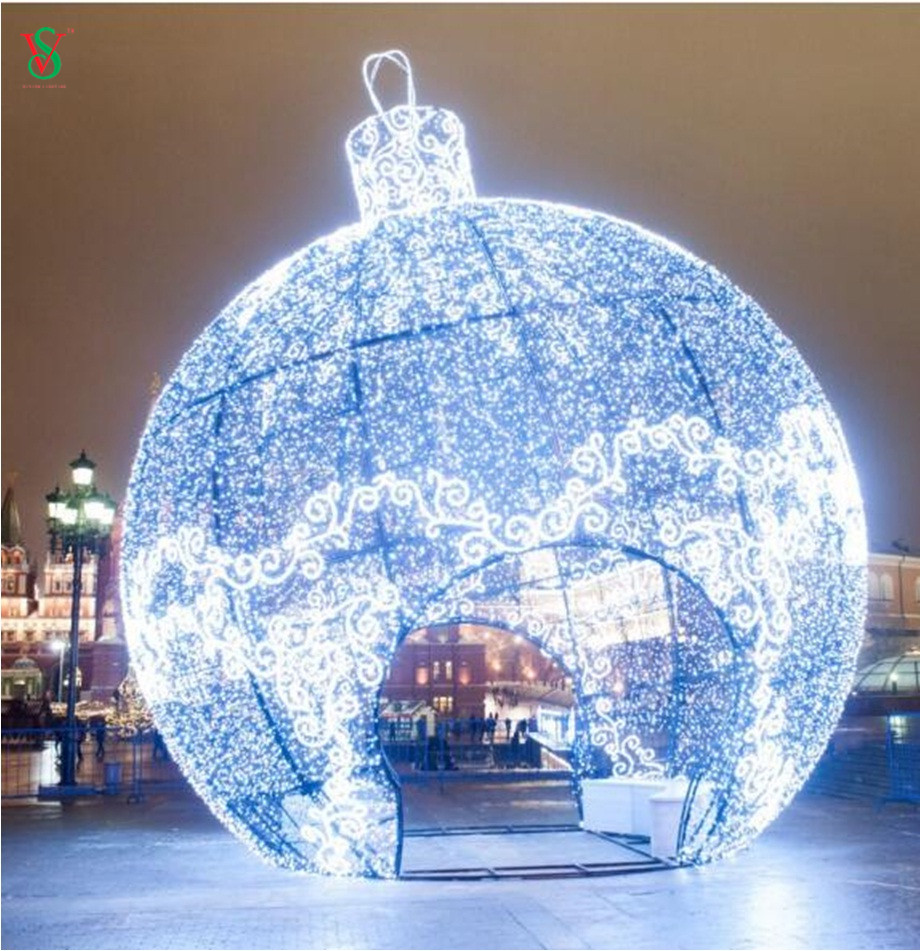 Memorável noite de férias LED decoração gigante bola motivo luz para rua de Natal ao ar livre