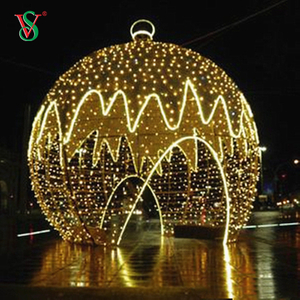 Ornamentos decorativos ao ar livre LED esfera 3D luz de motivo de bolas gigantes de Natal