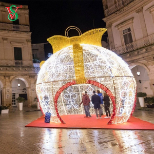 Grande luz de motivo externo em forma de bola de arco 3D para decoração de Natal