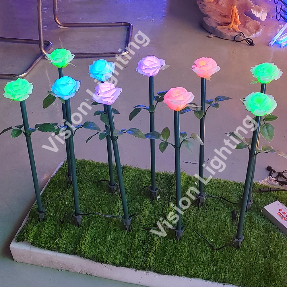 DMX/TTL WS2811 Pixel RGB Luzes de tulipas LED de flor artificial para decoração de parque de jardim ao ar livre