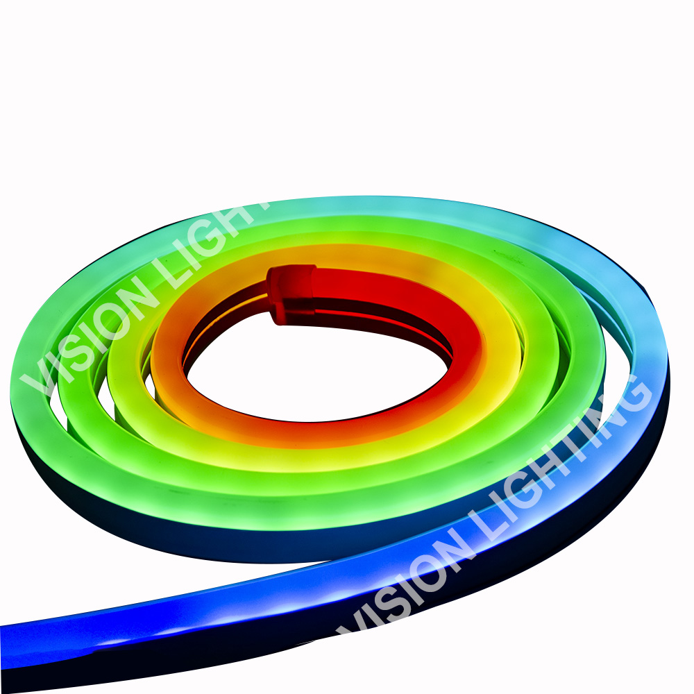 Decoração de paisagem ao ar livre de Natal DMX512 Programa endereçável luz de tira neon RGB inteligente