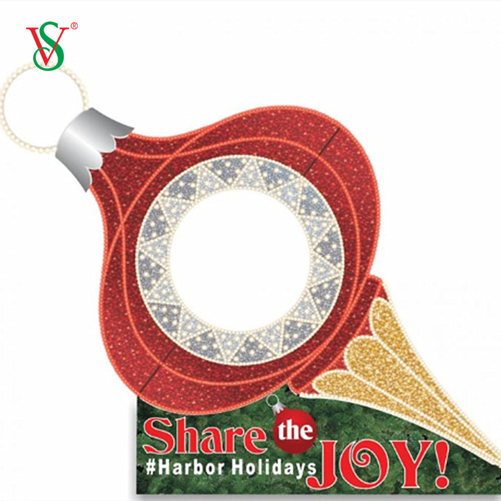 Luzes LED com motivo de moldura de foto 2D para decoração externa do festival de ano novo