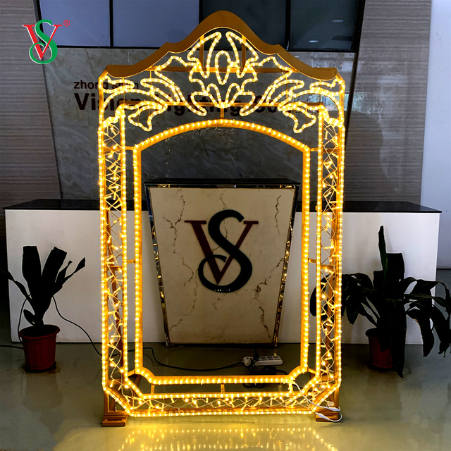 Luzes LED com motivo de moldura de foto 2D para decoração externa do festival de ano novo