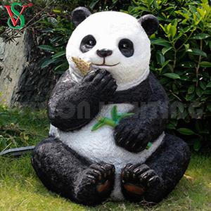 A luz acrílica da panda da fibra de vidro iluminada exterior da decoração conduziu a escultura animal do motivo 3D