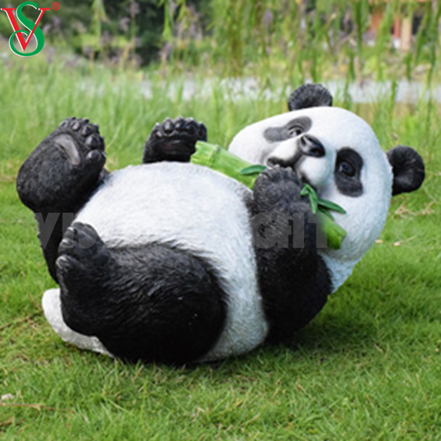 A luz acrílica da panda da fibra de vidro iluminada exterior da decoração conduziu a escultura animal do motivo 3D