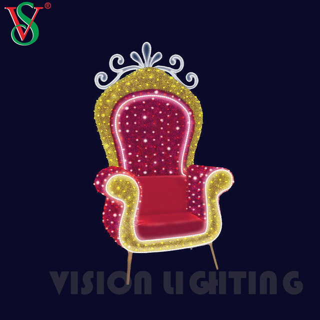 Luxo ao ar livre Fairy Christmas Prop Decoration LED Chair Motif Lights for Mall Plaza Street
