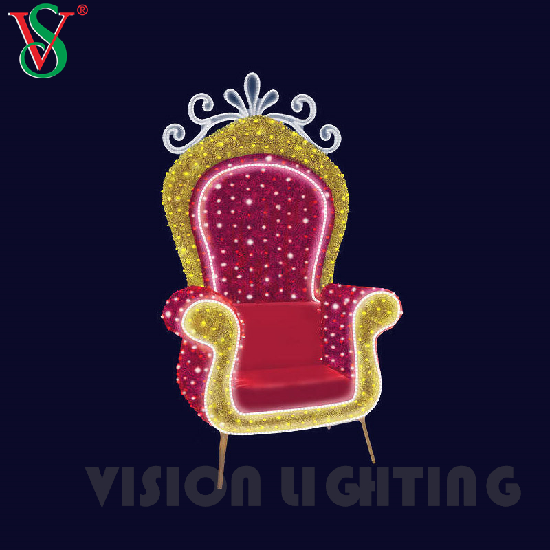 Luxo ao ar livre Fairy Christmas Prop Decoration LED Chair Motif Lights for Mall Plaza Street