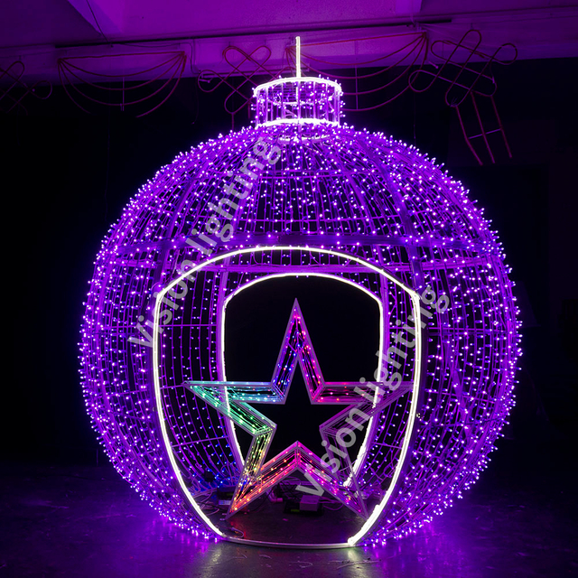 Decoração de natal Uso ao ar livre 3D pixels programáveis ​​rgb led bola arco motif luzes