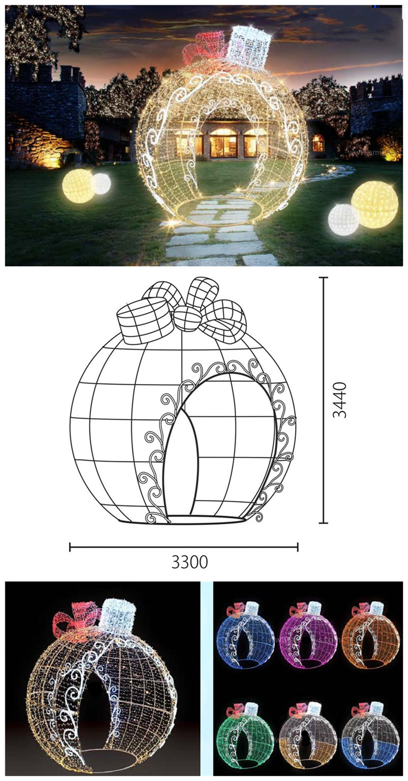 Luz de LED 3D com motivo de bola gigante para decora&ccedil;&atilde;o