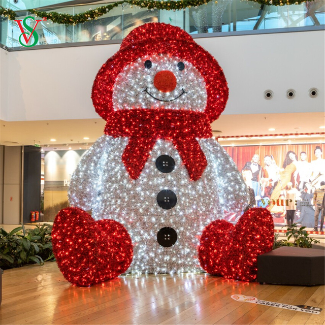 Grande boneco de neve 3D de LED para decoração de Natal ao ar livre