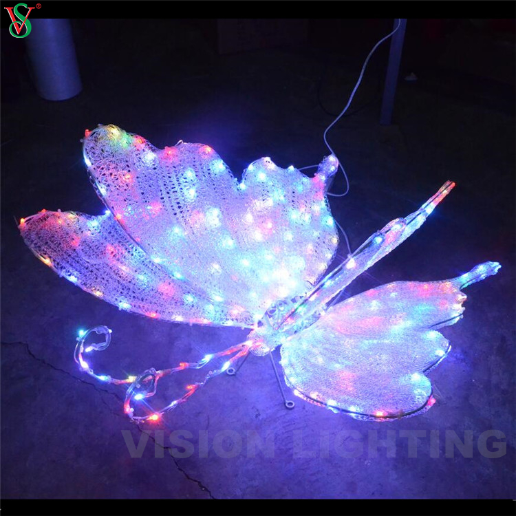 Decoração de borboleta iluminada RGB para casamento interno externo