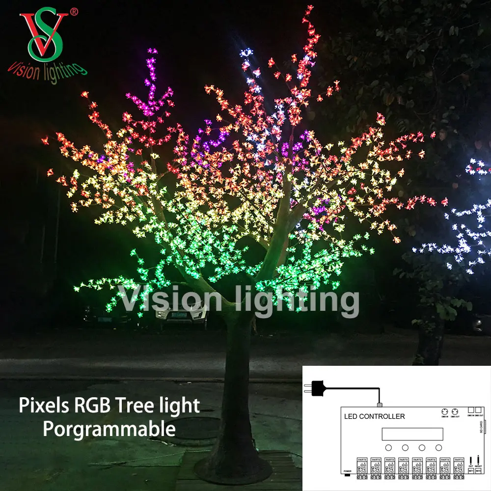 Luz de árvore de flor de cerejeira LED ao ar livre - IP65 Iluminação decorativa à prova d'água para parque de jardim e exibição de eventos