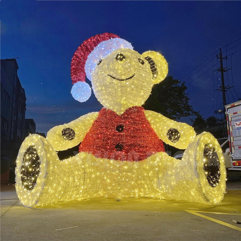 LED BARLE GIGANTE DE LUZ 3D Teddy Bear Lights para decoração de Natal ao ar livre