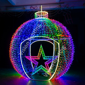 Decoração de natal Uso ao ar livre 3D pixels programáveis ​​rgb led bola arco motif luzes