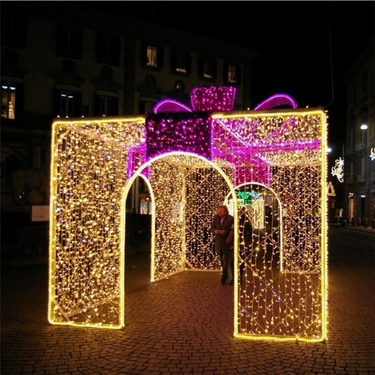 Brilho da caixa de presente LED iluminando ruas