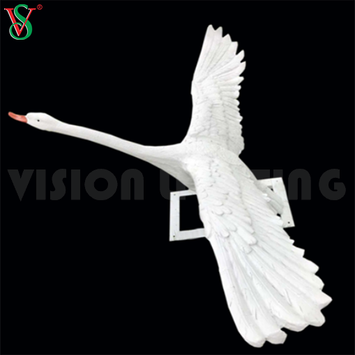 Fibra de vidro ganso resina animais escultura luz led cisne iluminado para jardim zoológico decoração ao ar livre