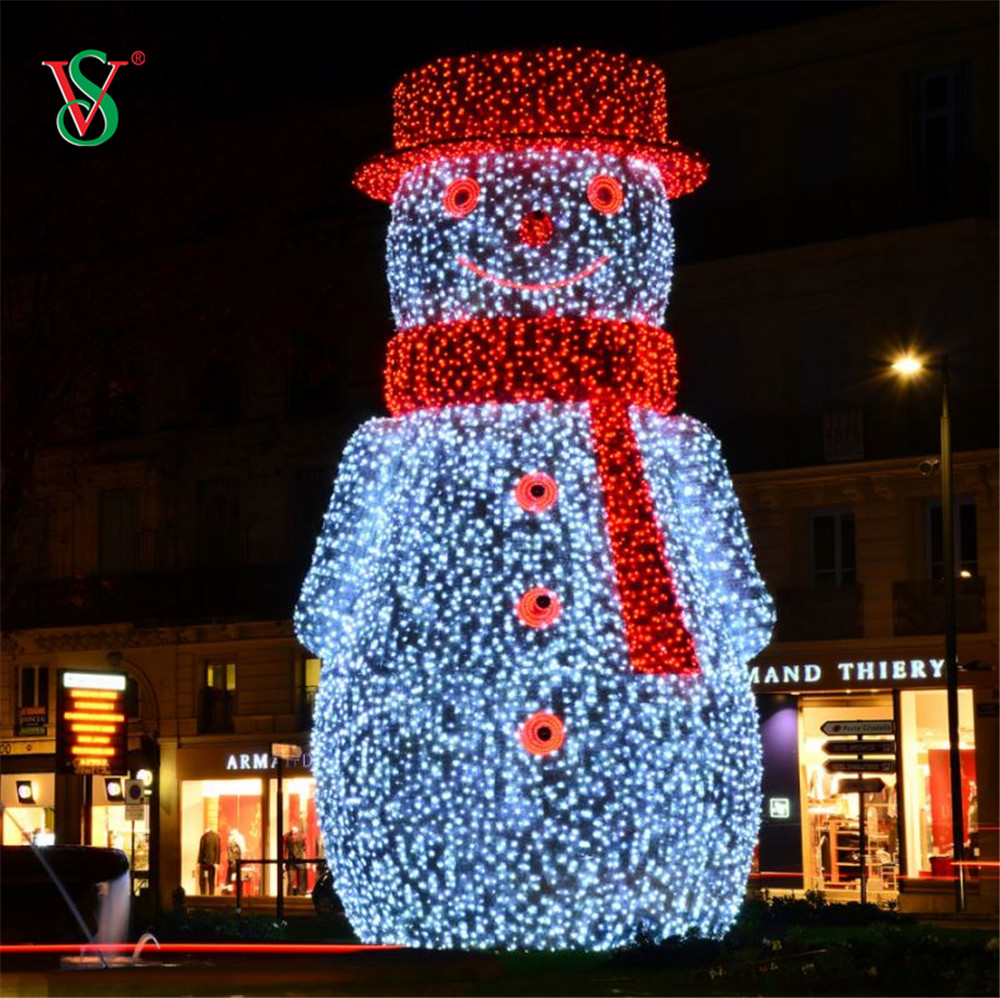 Grande boneco de neve 3D de LED para decoração de Natal ao ar livre
