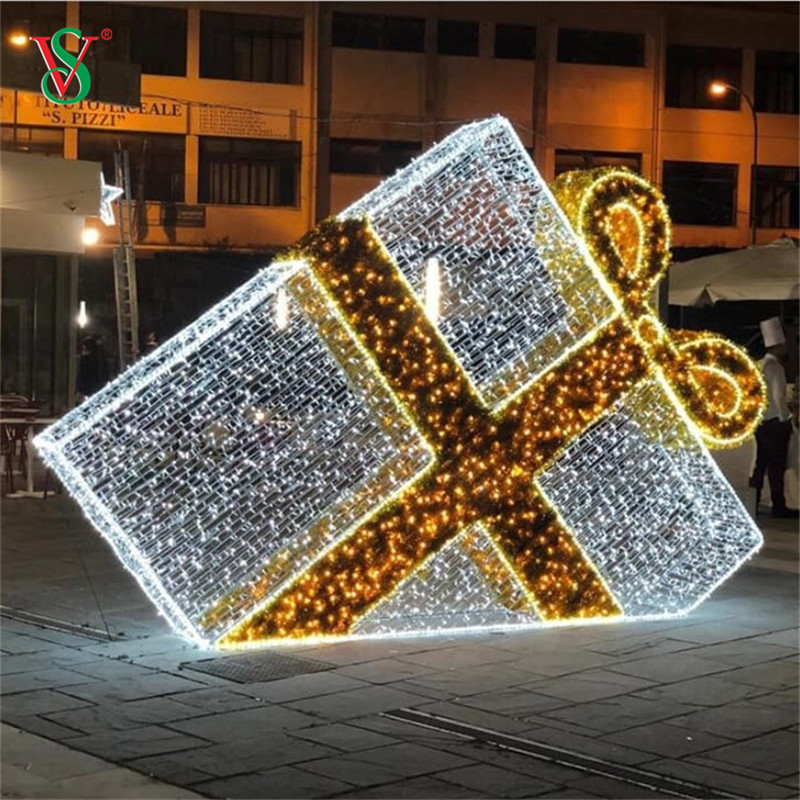 Caixa de presente de LED 3D com motivo de luz para decoração de Natal