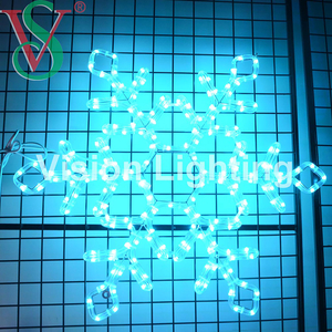 Pixel ao ar livre Escultura 2D led Paisagem decoração programável floco de neve natal RGB motivo luz