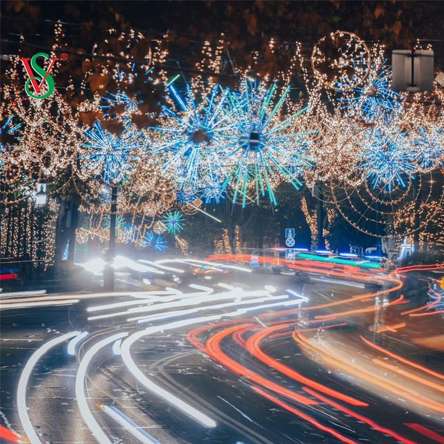 Luzes de árvore de fogos de artifício led RGB coloridas para decoração de Natal ao ar livre