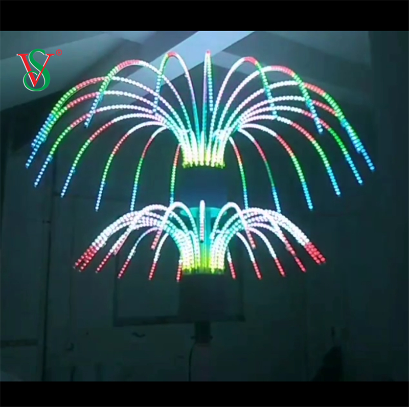 Luzes de árvore de fogos de artifício com mudança de cor para decoração de rua ao ar livre
