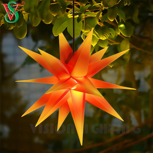 Luzes penduradas à prova d'água com motivo de estrela da Morávia para decoração de árvore de Natal