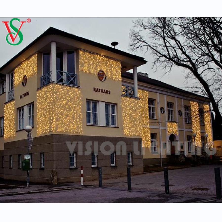 Luzes de cordas de cortina de fada LED - Iluminação decorativa interna e externa para eventos e férias