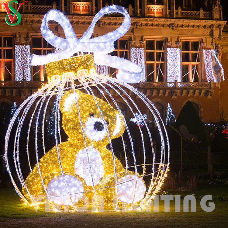 LED BARLE GIGANTE DE LUZ 3D Teddy Bear Lights para decoração de Natal ao ar livre
