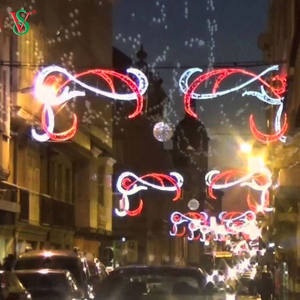 Luz de motivo de rua grande 2D pré-iluminada ao ar livre para decoração de rua comercial