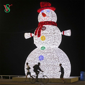 Grande boneco de neve 3D de LED para decoração de Natal ao ar livre