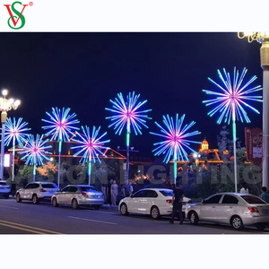 Decoração de Natal Led externa 12V RGB com motivo de árvore de fogos de artifício para rua