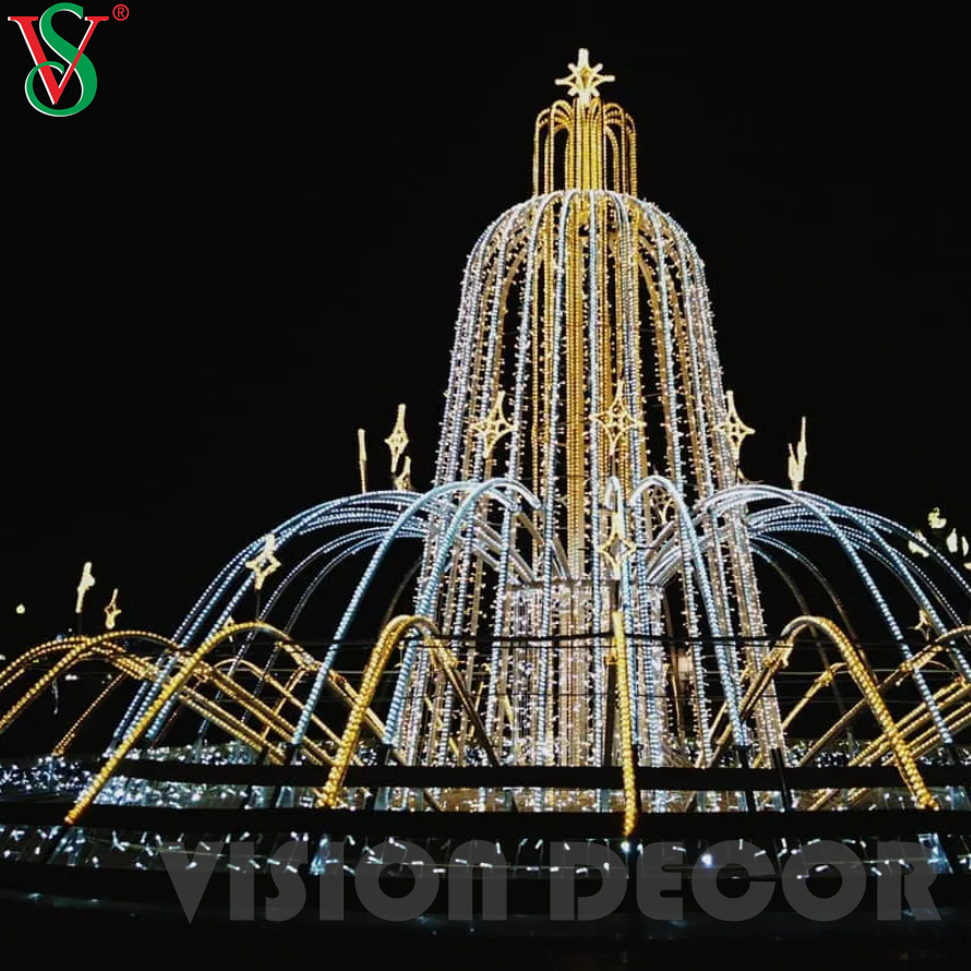 Escultura de motivos de fonte de luz LED 3D para decorações de paisagem ao ar livre