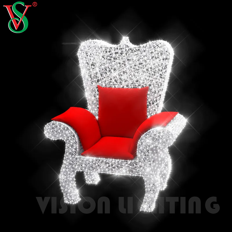 Luxo ao ar livre Fairy Christmas Prop Decoration LED Chair Motif Lights for Mall Plaza Street