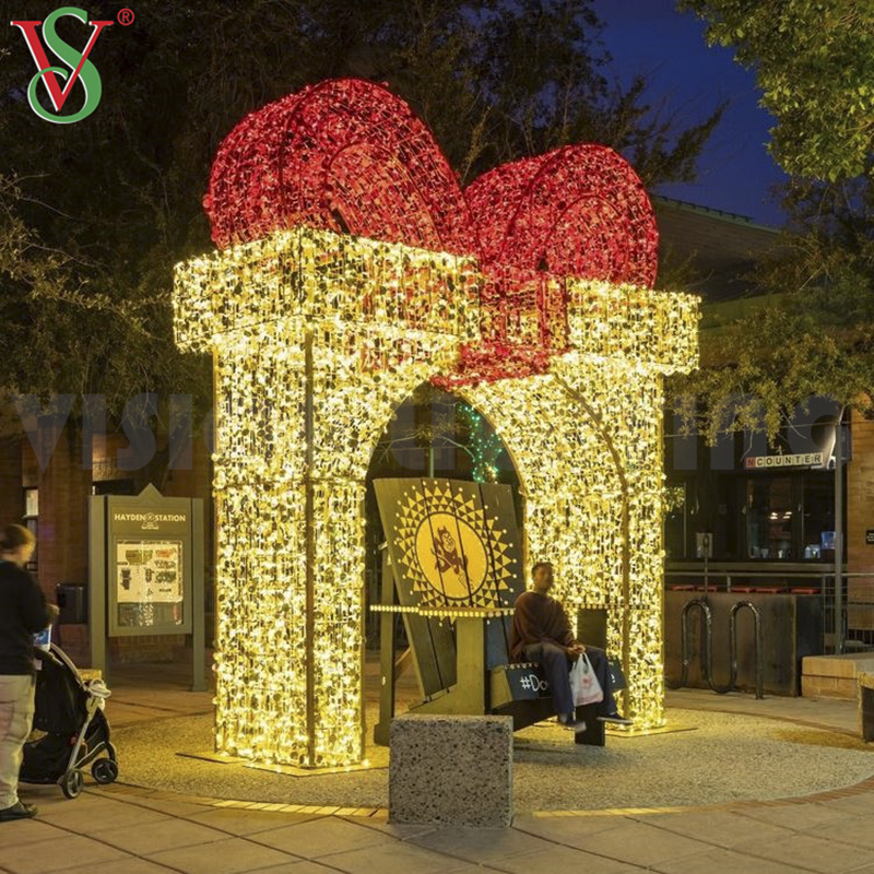 Navidad Luces ao ar livre túnel brilhante LED Illuminated Arch Motif Decoration Iluminação para exibição de Natal