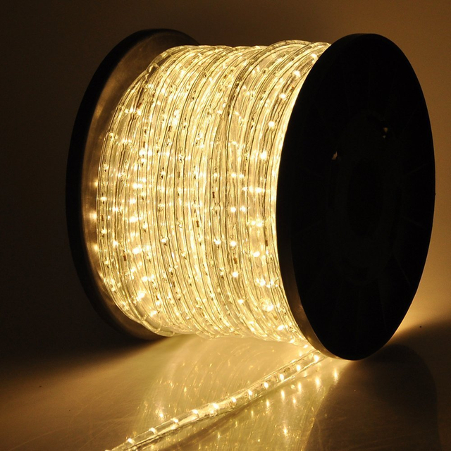 Decoração de férias Rodada Rompa RGB 100m LED FLEX ROPE TRILHA DE TRILHA PARA ASSLIGUE
