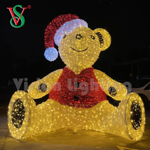 Luz Led para Urso Externa Gigante Escultura 3D Luzes Motivo de Urso de Pelúcia para Shopping