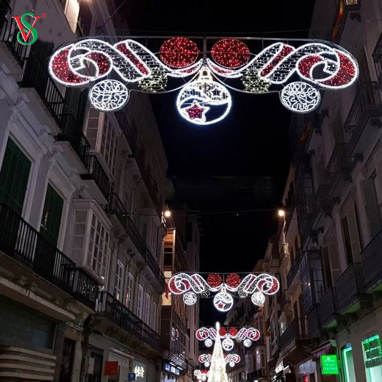 Luz de motivo de rua grande 2D pré-iluminada ao ar livre para decoração de rua comercial