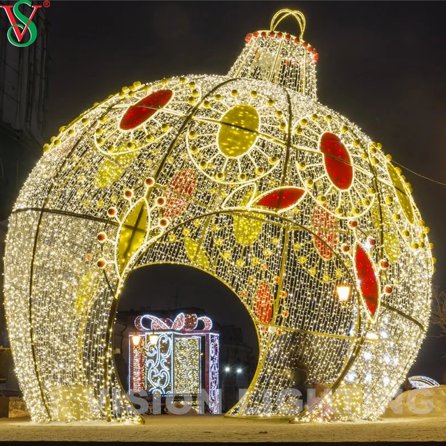 Esfera grande iluminada ao ar livre 3D motivo bola led decoração de natal luz para decoração de férias