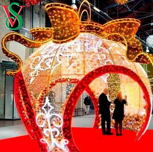 3D iluminado esfera de natal gigante redondo arco de bola de bola de decoração luz para a rua ao ar livre