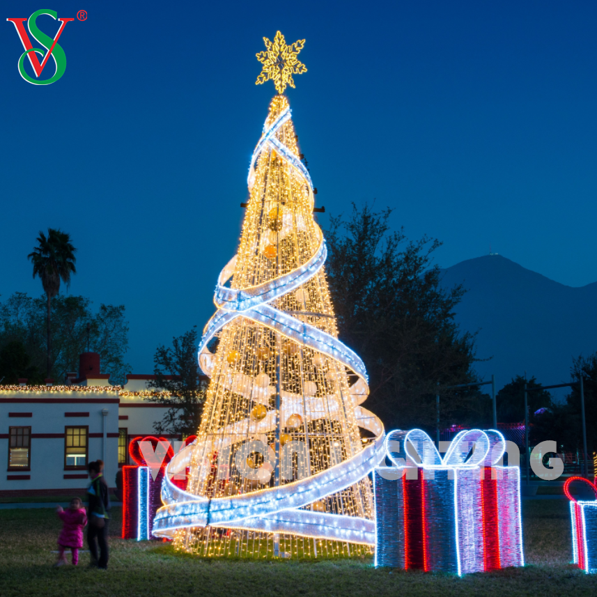 Árvore de Natal ao ar livre LED Iluminação decorativa à prova d'água para quadrados da cidade, eventos e displays comerciais
