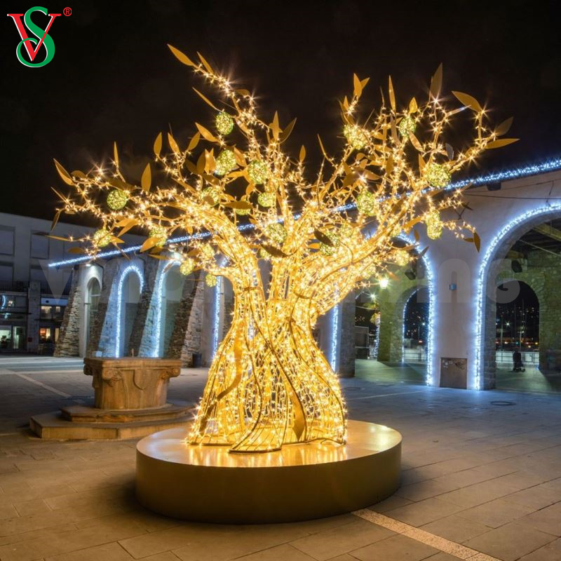 3D LED Decorativo Christmas Branch Tree Motif Light para uso comercial ao ar livre