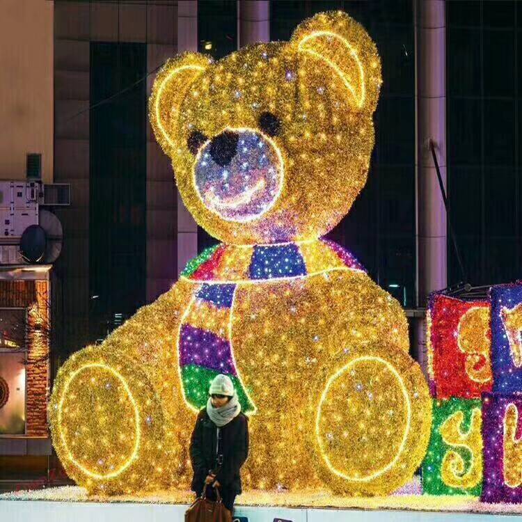 LED BARLE GIGANTE DE LUZ 3D Teddy Bear Lights para decoração de Natal ao ar livre