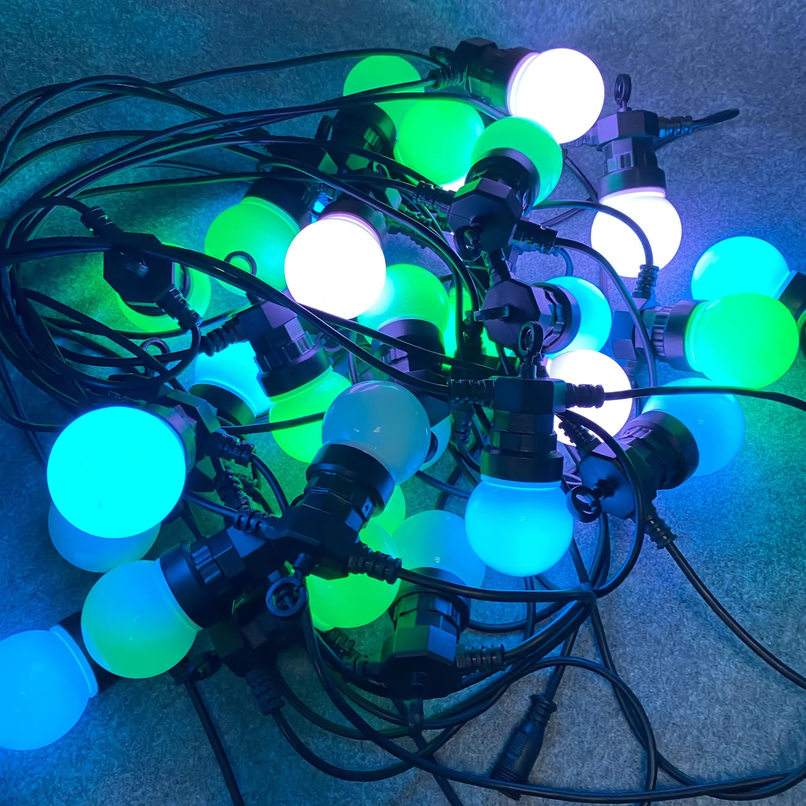 Bulbo de 50 mm ao ar livre WS2811 DMX/SPI Festoon Belt Lights Programmable Ball String para o Natal