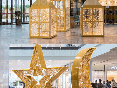 Decorações do Ramadã na área comercial