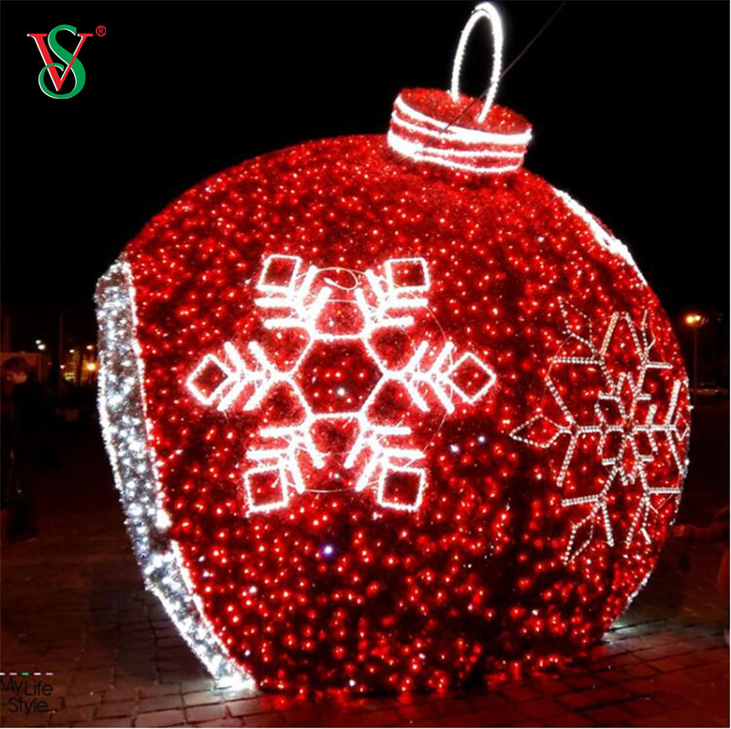 Esfera grande iluminada ao ar livre 3D motivo bola led decoração de natal luz para decoração de férias