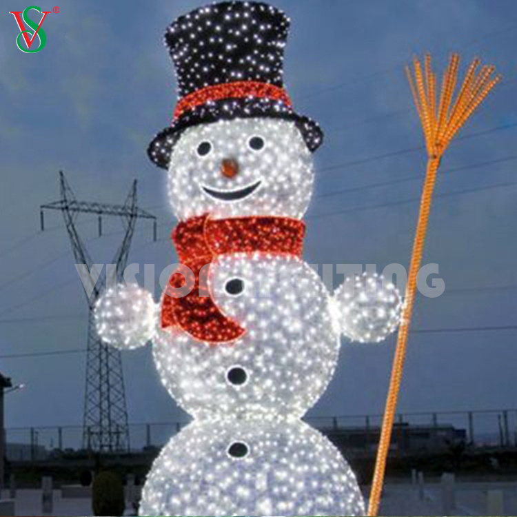 Estatueta 3D personalizada ao ar livre com iluminação de Natal Papai Noel boneco de neve luzes de escultura led
