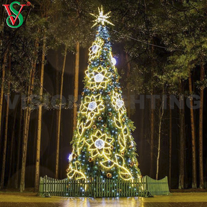 Luzes led para decoração de área externa com motivo de árvore de cone de natal para rua, praça e shopping